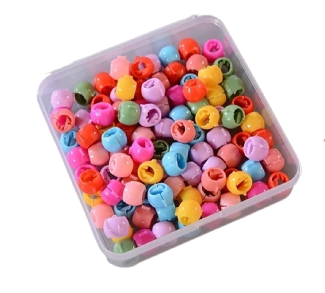 30 PCS Baby Girls Hairpins – Cute Candy Color Mini Hair Clips & Hair Braids Beads Set (Random Color)