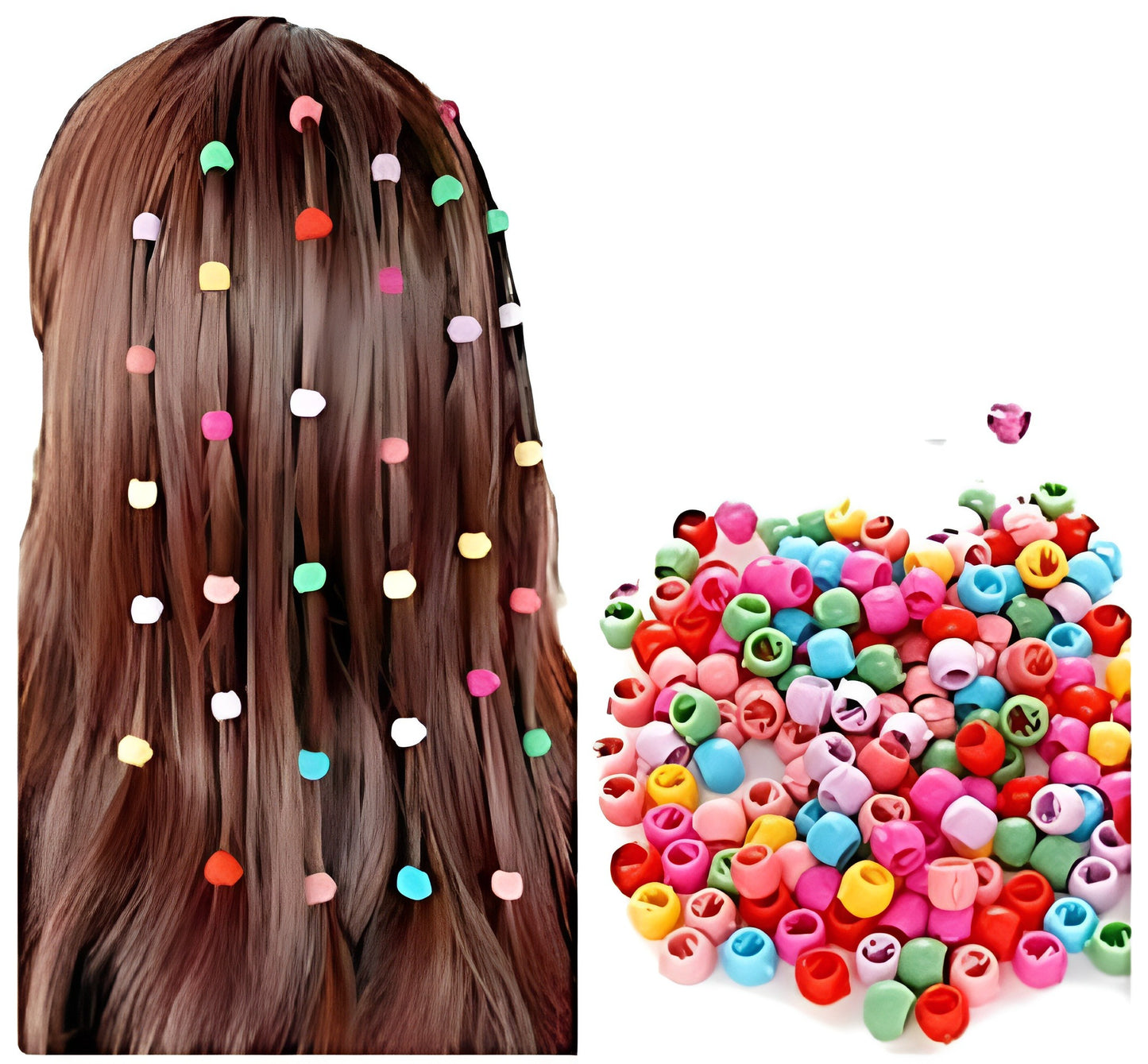 30 PCS Baby Girls Hairpins – Cute Candy Color Mini Hair Clips & Hair Braids Beads Set (Random Color)